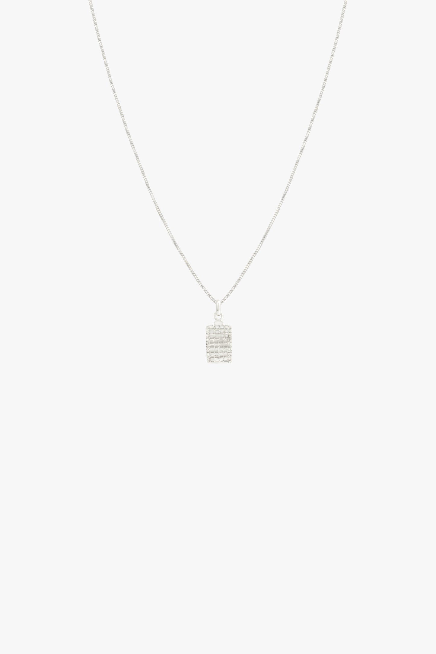 Crocodile skin pendant silver-abc
