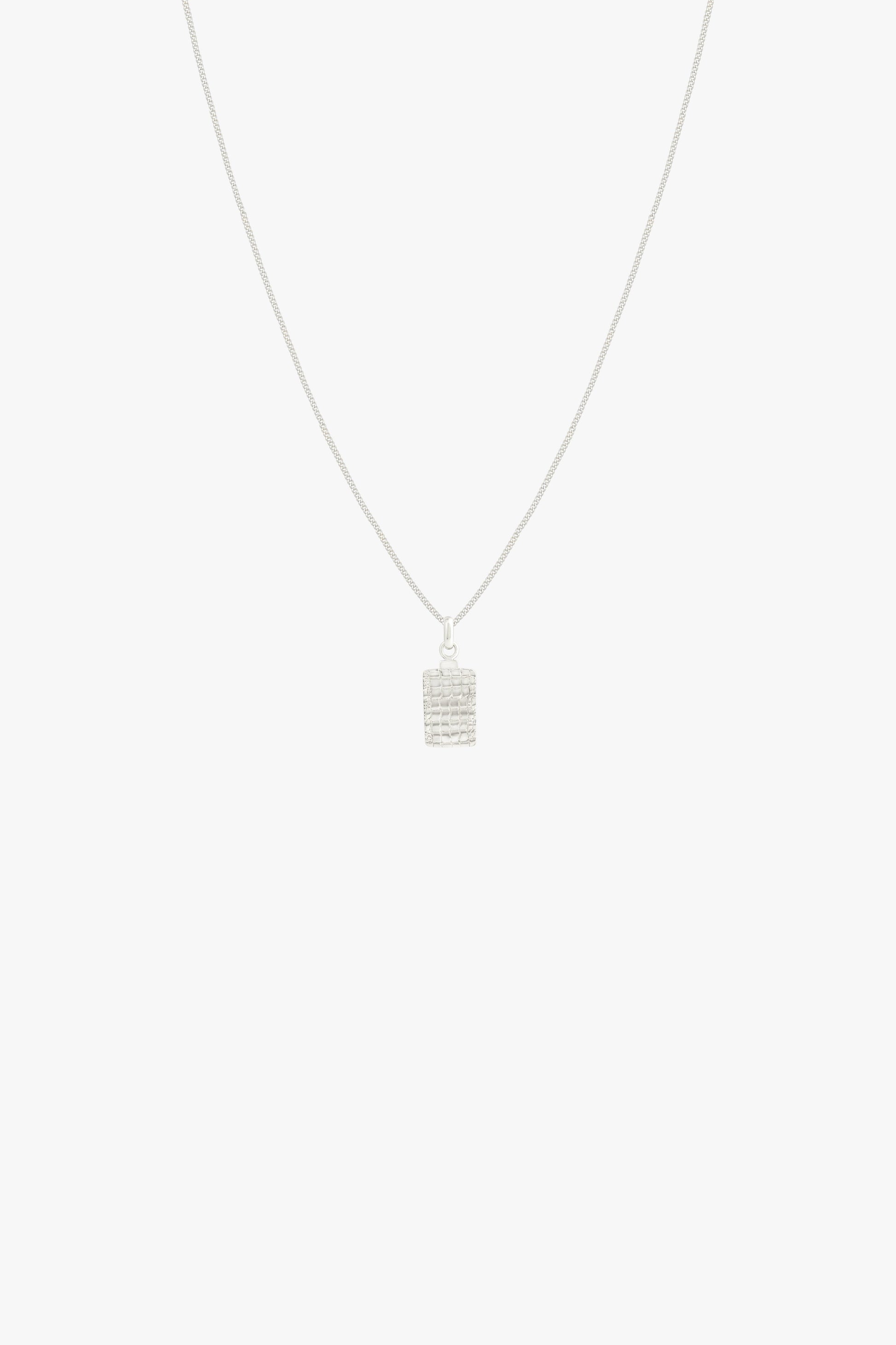 Crocodile skin pendant silver-abc