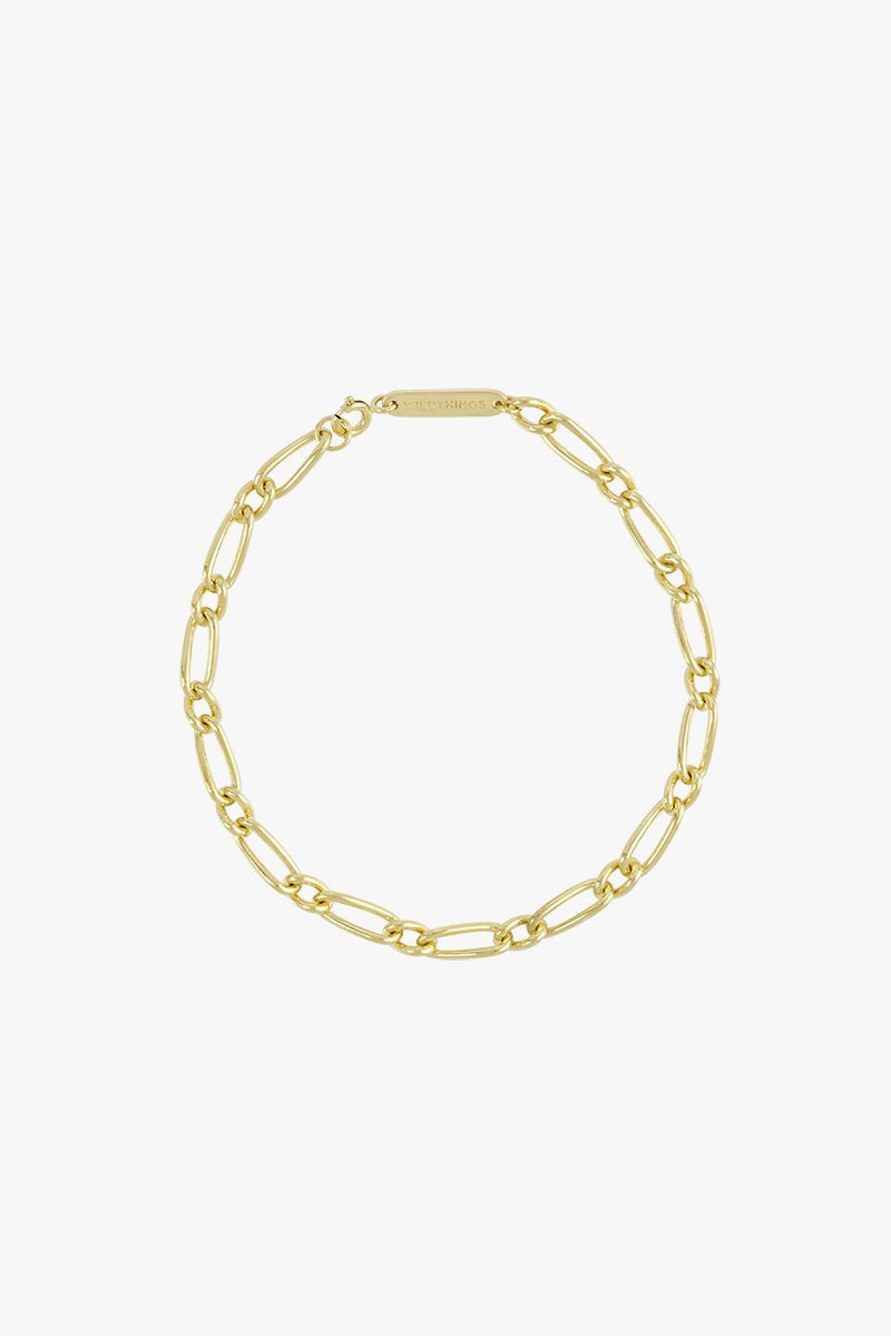 Chunky figaro bracelet gold plated-abc