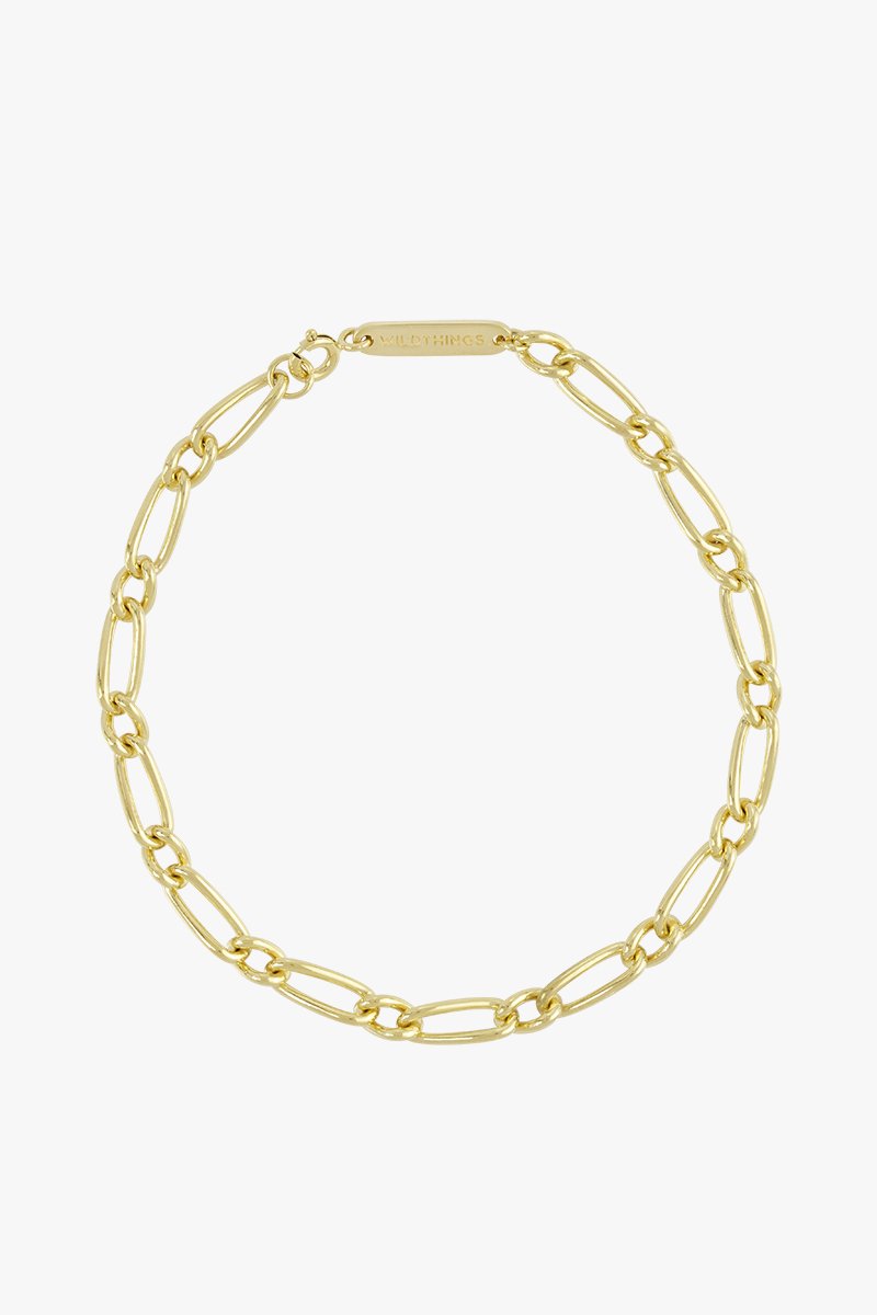 Chunky figaro bracelet gold plated-abc