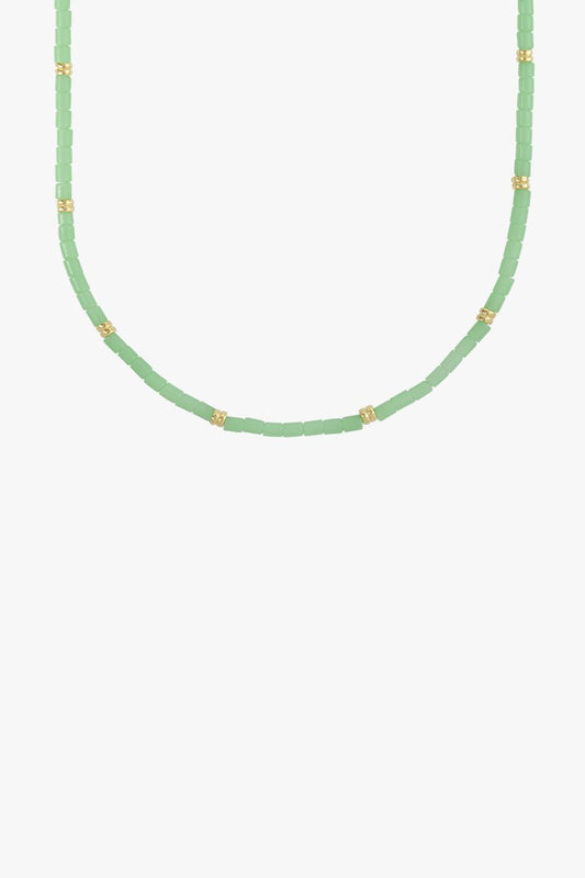 Sea green necklace gold plated-Necklace-wildthings_collectables-Gold plated-37cm + extender--abc