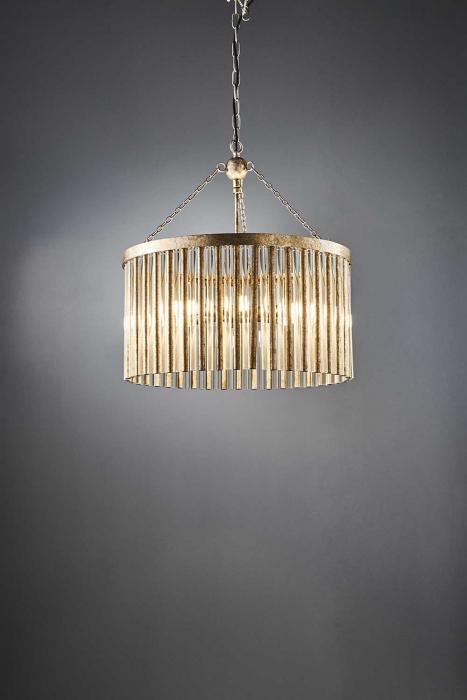 Midtown chandelier antique cracked sil-abc