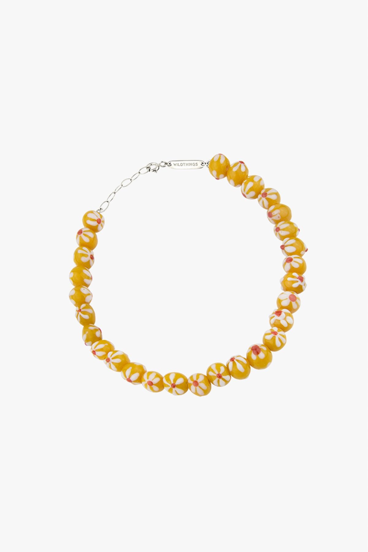 Yellow flower anklet silver-Anklet-wildthings_collectables-Silver---abc