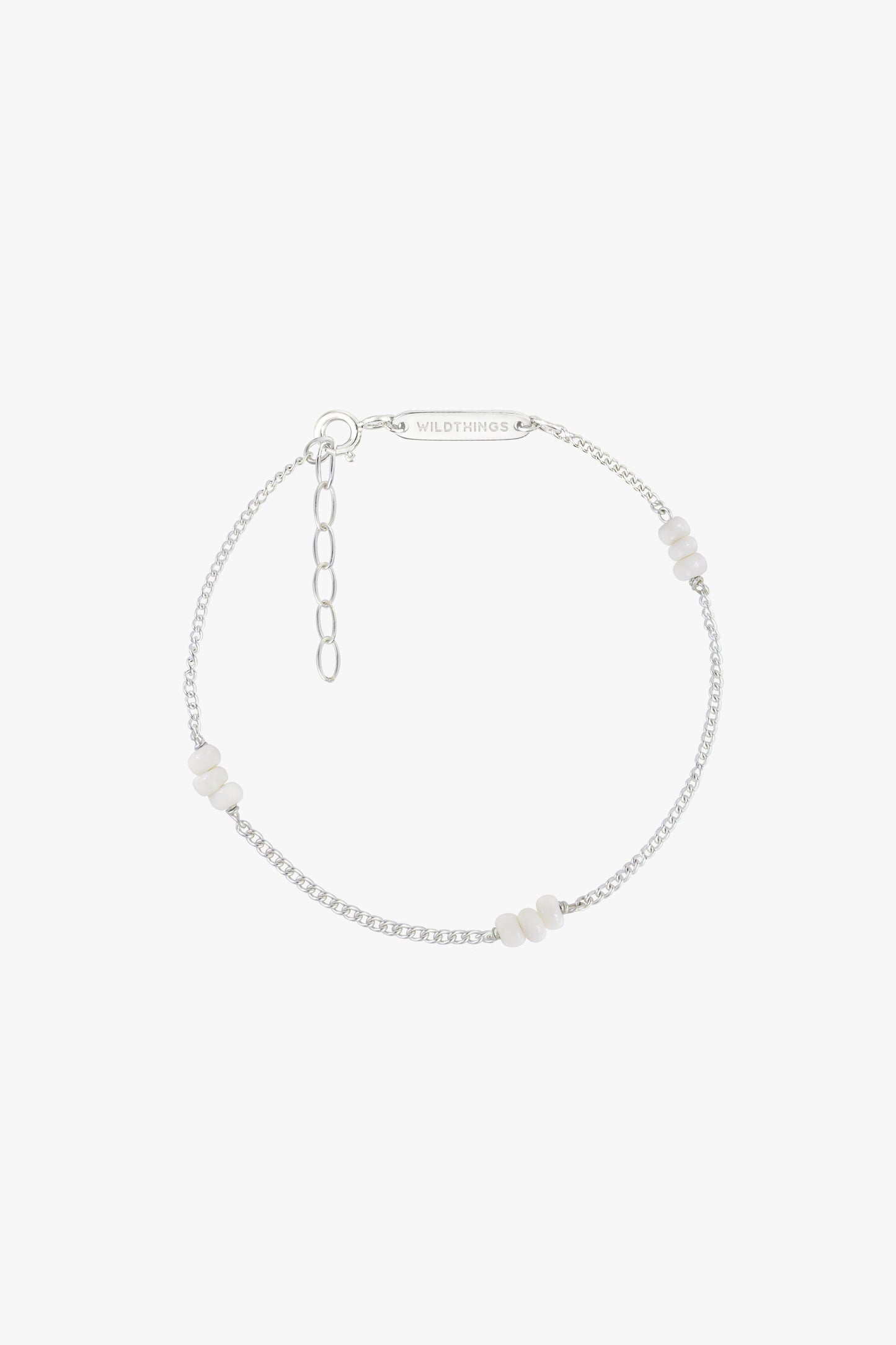 Triple white beads bracelet silver-Bracelet-wildthings_collectables-Silver---abc