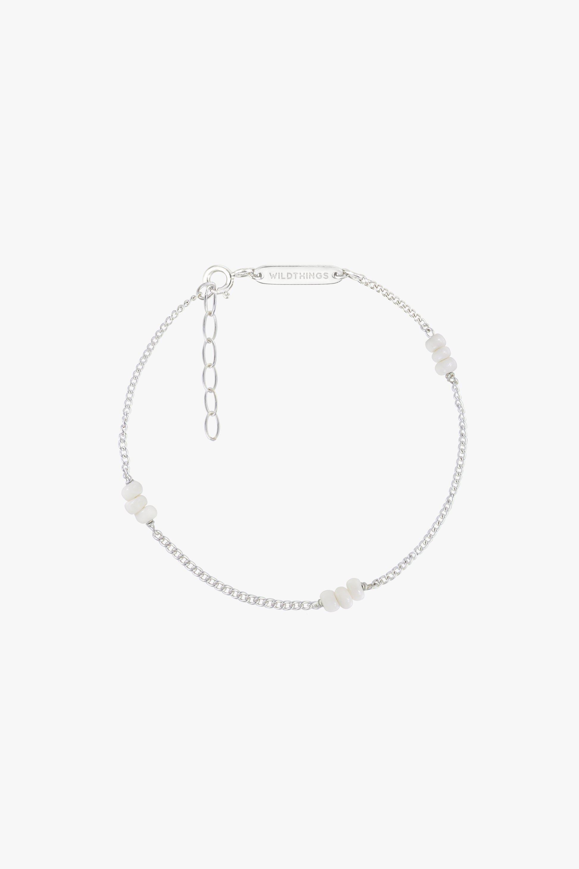 Triple white beads bracelet silver-Bracelet-wildthings_collectables-Silver---abc