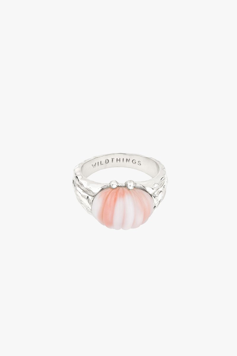 Dreamy shell pinky ring silver-abc