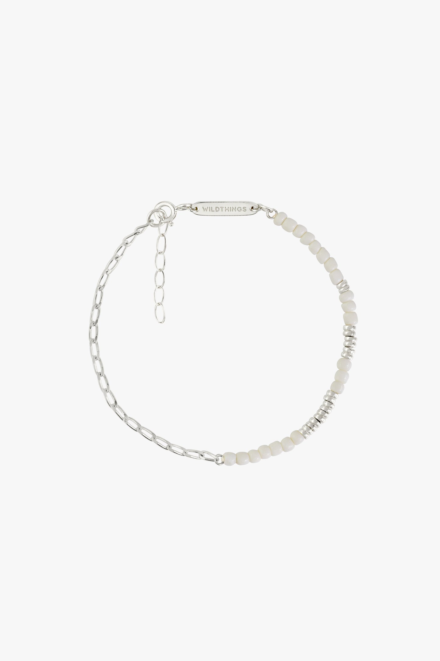 Think twice chain bracelet white silver-Bracelet-wildthings_collectables-Silver---abc