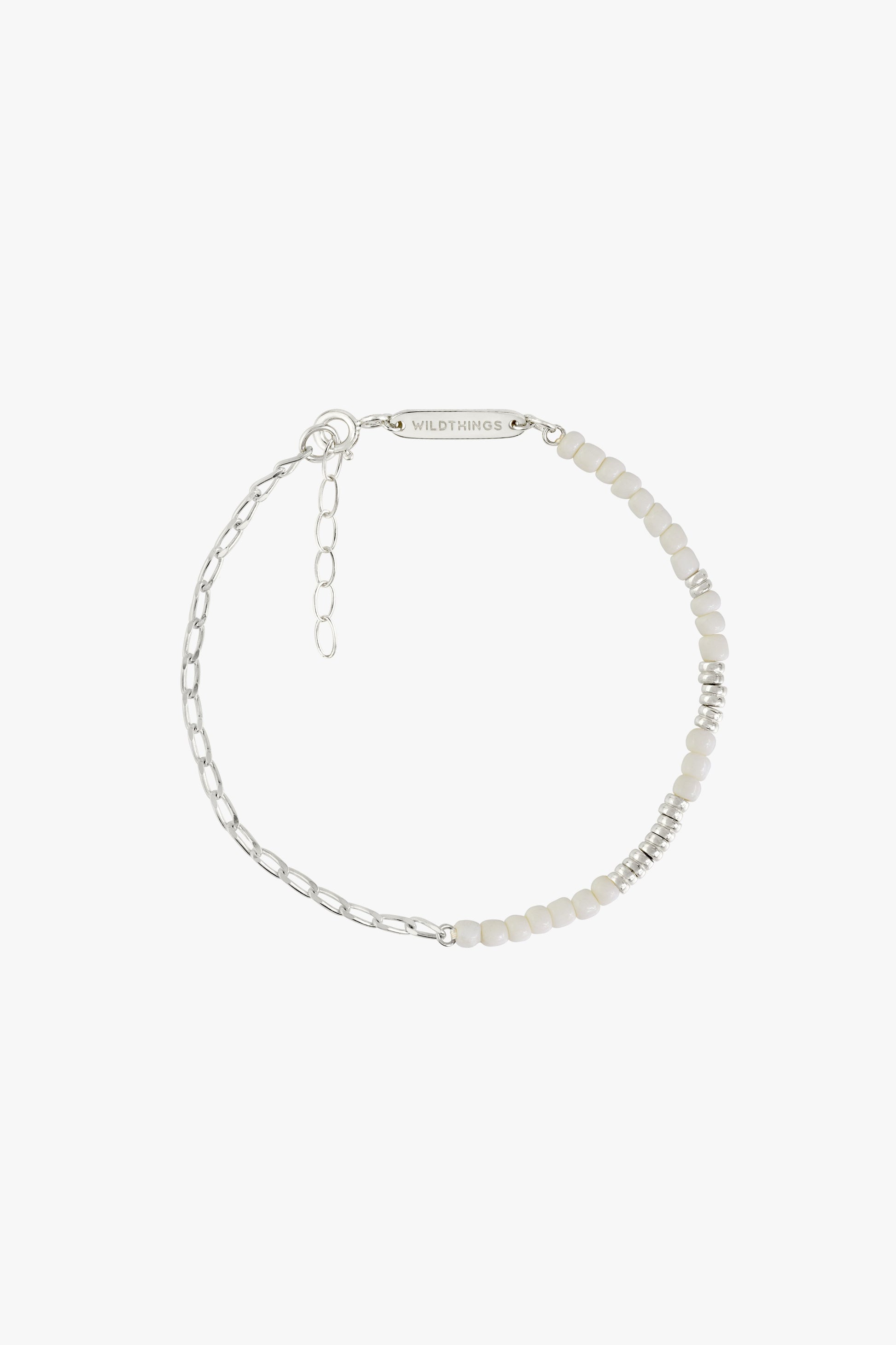 Think twice chain bracelet white silver-Bracelet-wildthings_collectables-Silver---abc