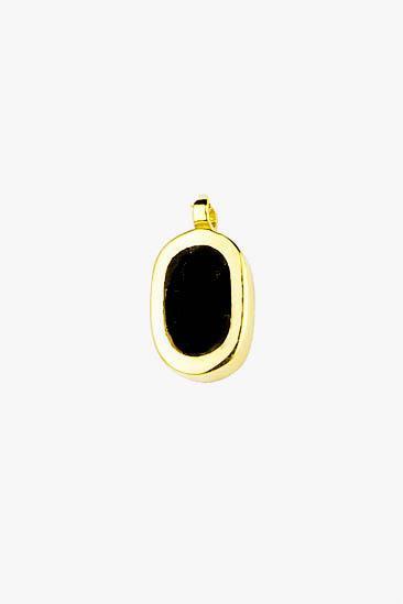 Onyx heart pendant 14k solid gold-abc