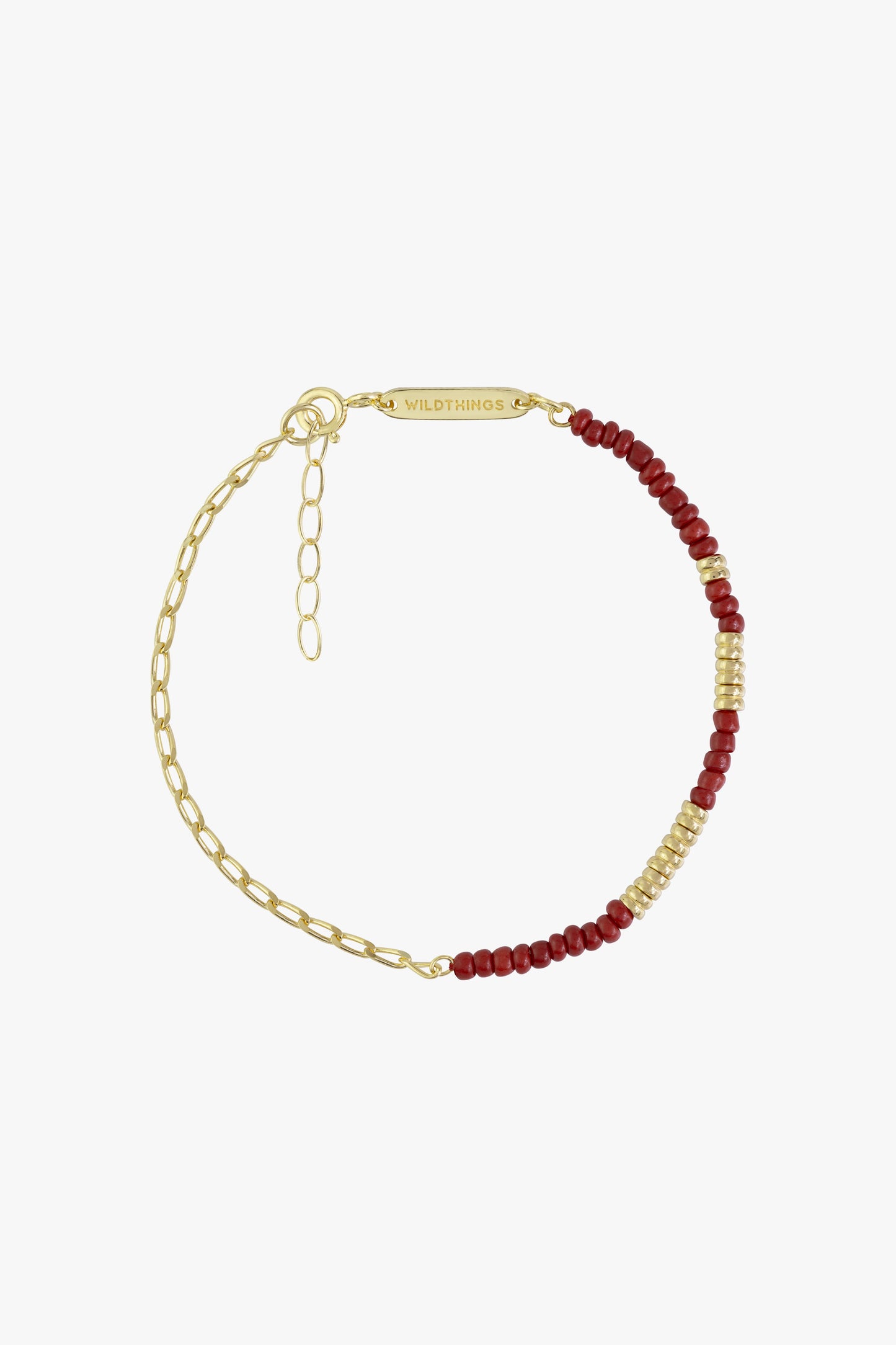 Think twice chain bracelet red gold plated-Bracelet-wildthings_collectables-Gold plated---abc