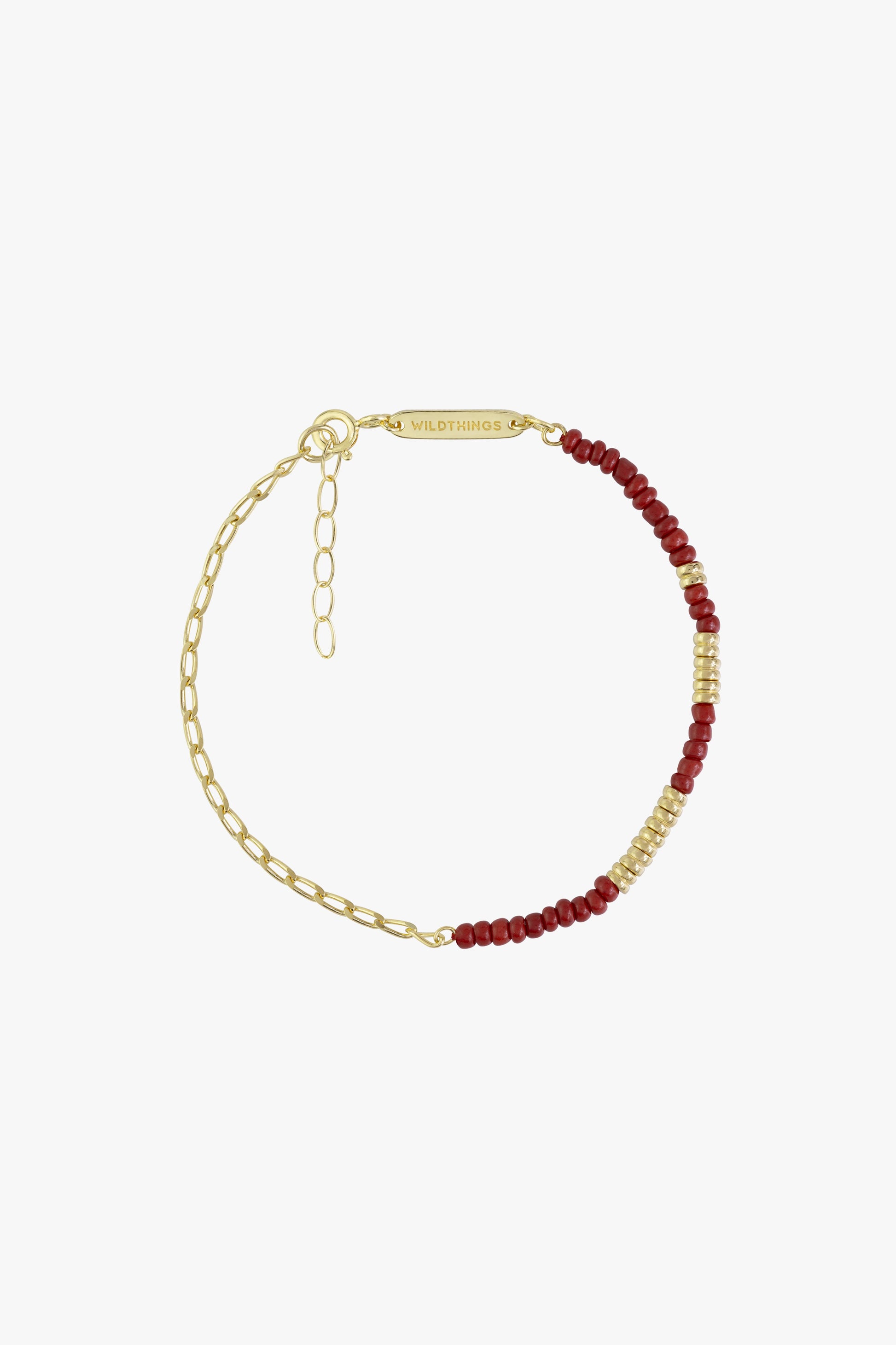 Think twice chain bracelet red gold plated-Bracelet-wildthings_collectables-Gold plated---abc