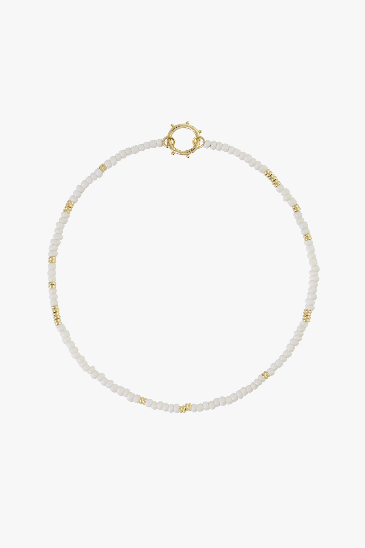 White clasp necklace gold plated-Necklace-wildthings_collectables-Gold plated-Necklace (no clasp)--abc