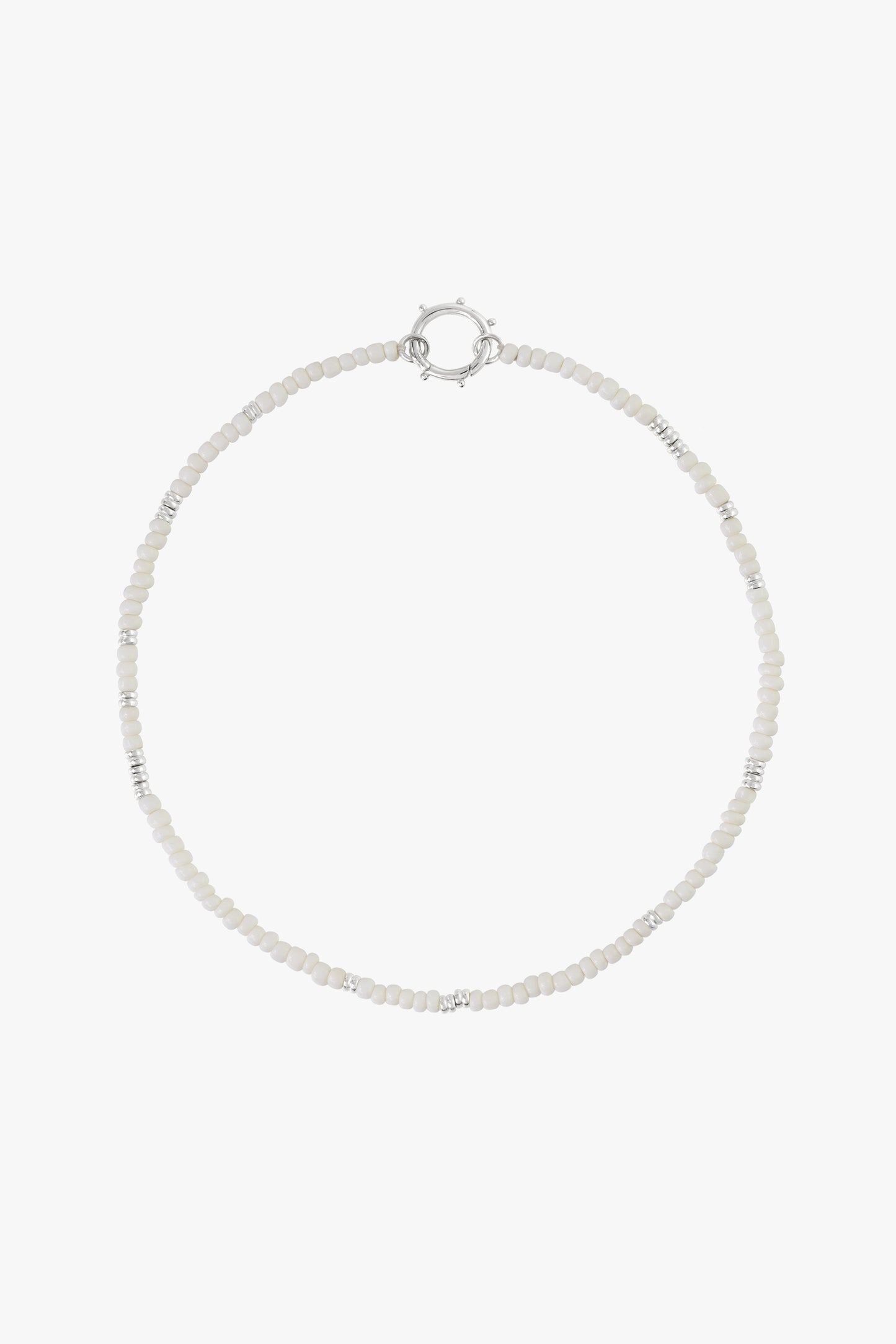 White clasp necklace silver-Necklace-wildthings_collectables-Silver-Necklace (no clasp)--abc