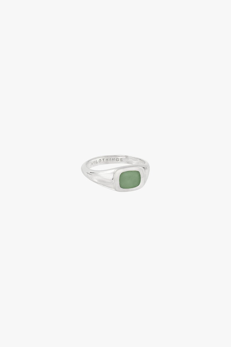 Chunky sea signet ring silver-abc