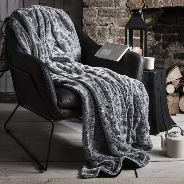 Silver Grey Two Tone Faux Fur Throw 1520x1770mm-Throws-Kilburn & Scott-Default Title---abc