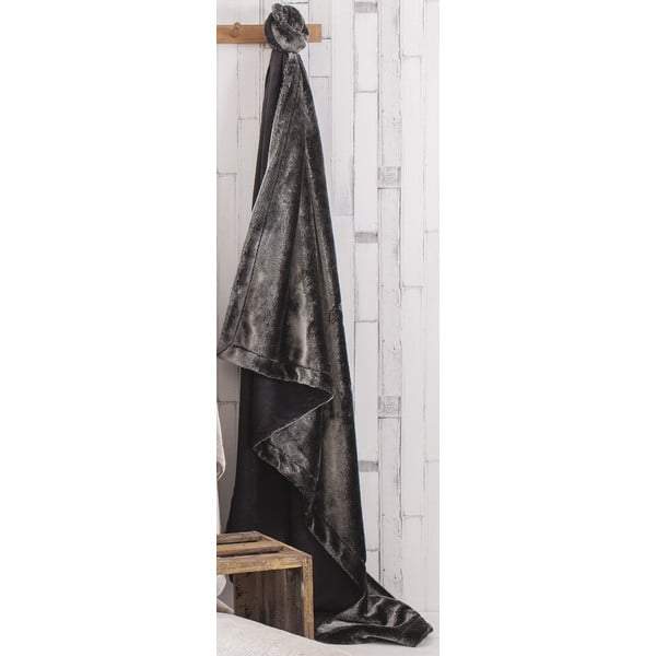 Grizzly Faux Fur Charcoal Throw 1400x2000mm-abc