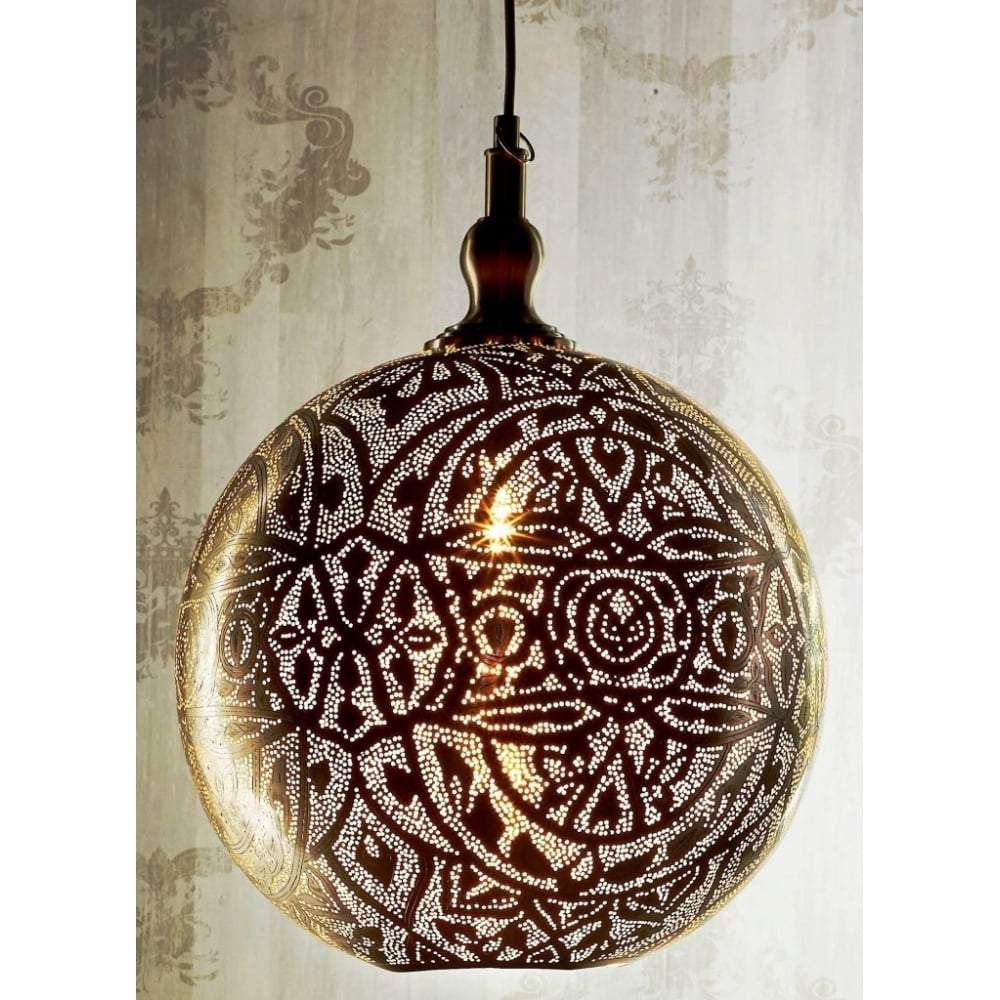 Moroccan Ball Ceiling Lamp 40cm Silver-abc