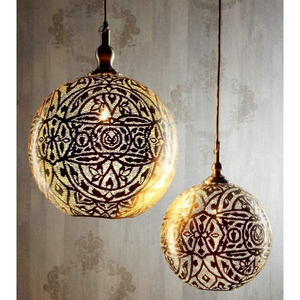 Moroccan Ball Ceiling Lamp 40cm Silver-abc
