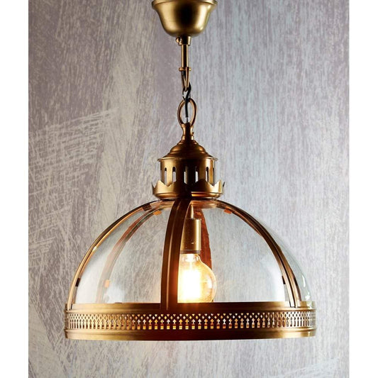 Winston Glass Pendant in Antique Brass-Chandeliers and Ceiling Lights-Emac & Lawton-Default Title---abc
