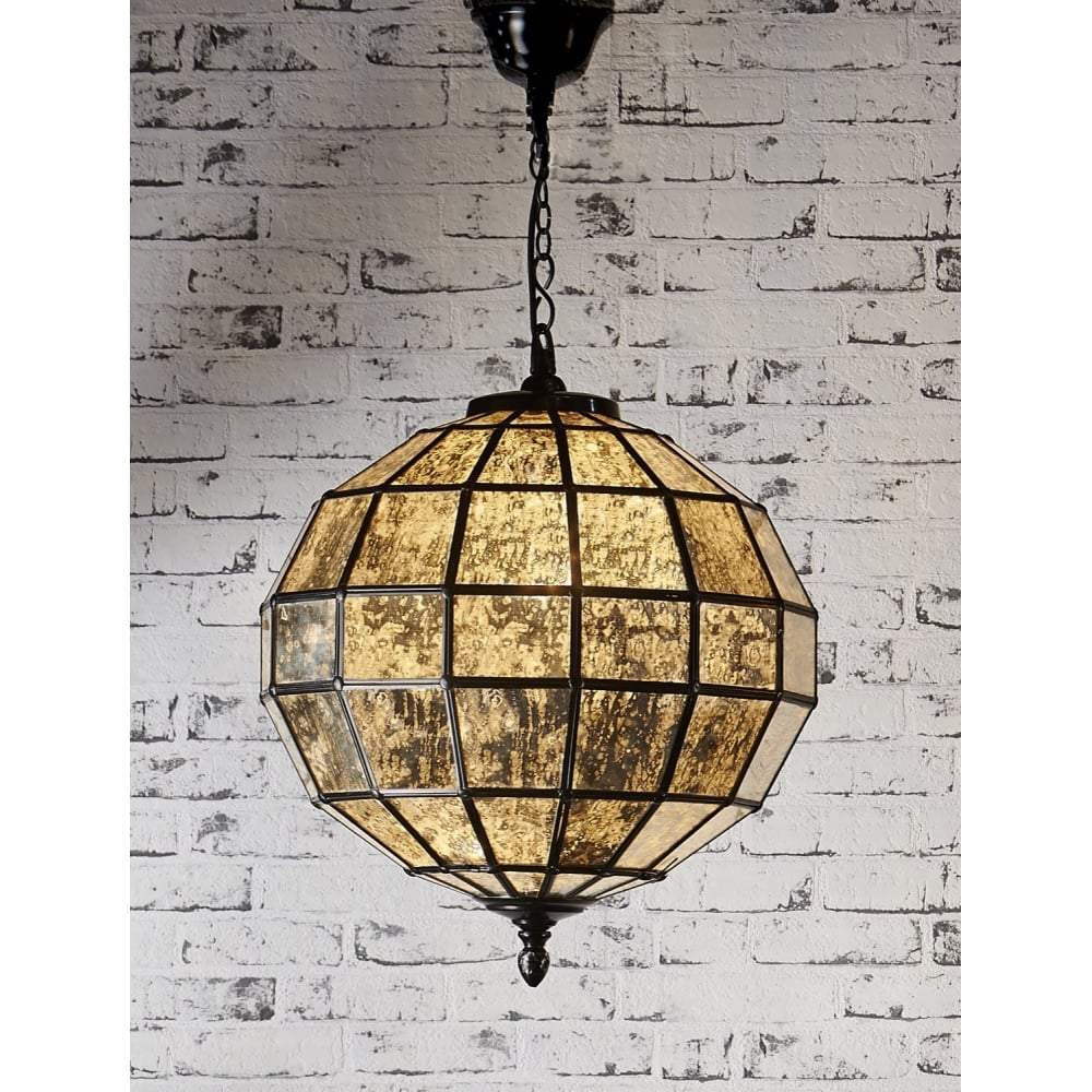 Mercury Glass Pendant in Bronze-abc