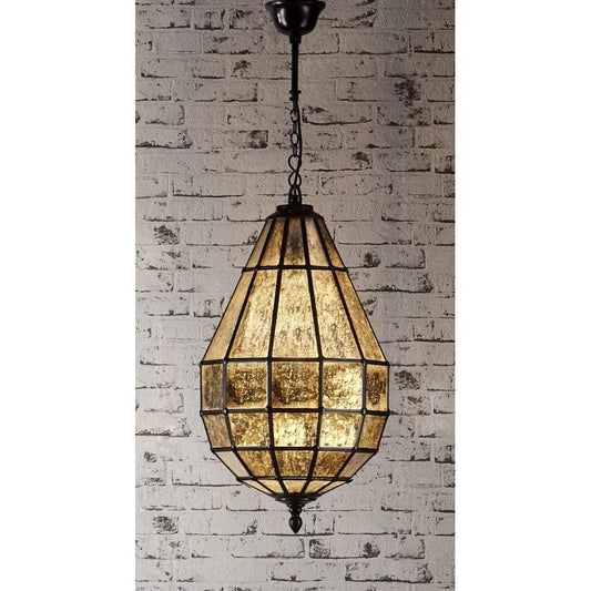 Portobello Glass Pendant Lamp in Black-Chandeliers and Ceiling Lights-Emac & Lawton-Default Title---abc