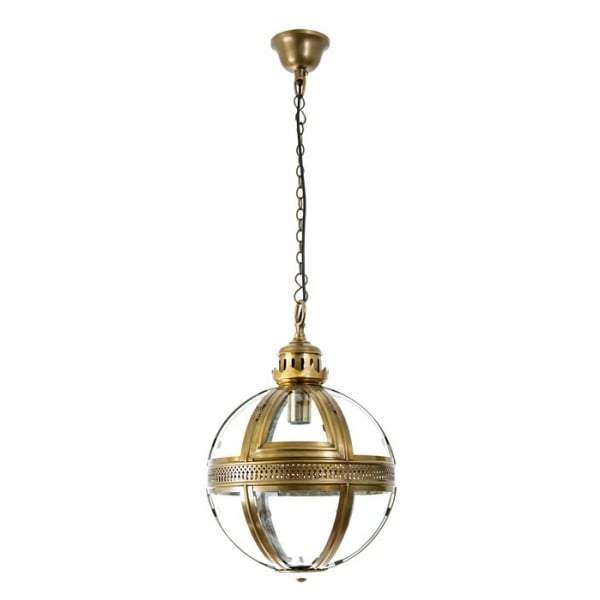 Saxon Pendant Lamp Sml Antique Brass-Chandeliers and Ceiling Lights-Emac & Lawton-Default Title---abc
