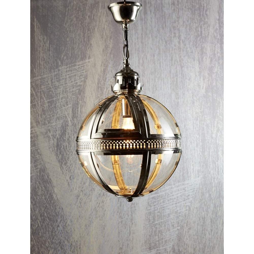 Saxon Pendant Lamp Sml Shiny Nickel-Chandeliers and Ceiling Lights-Emac & Lawton-Default Title---abc