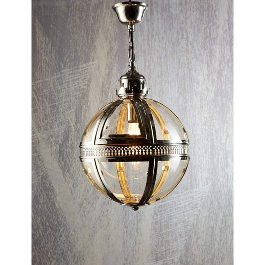 Saxon Pendant Lamp Sml Shiny Nickel-Chandeliers and Ceiling Lights-Emac & Lawton-Default Title---abc