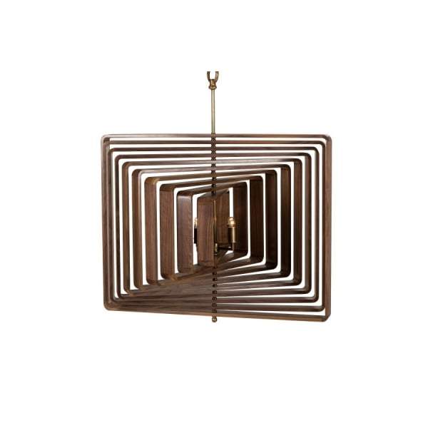 Walnut Timber Spiral Hanging Lamp-Chandeliers and Ceiling Lights-Emac & Lawton-Default Title---abc