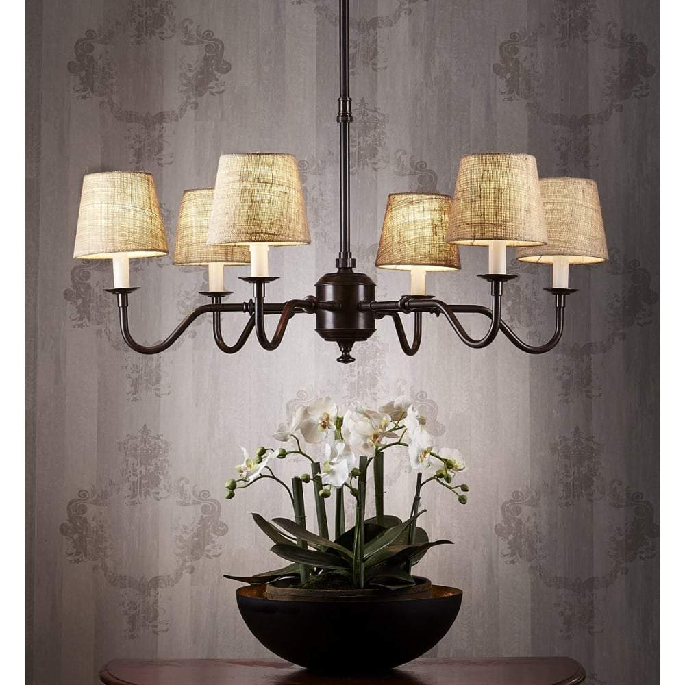 Prescot 6 Arm Chandelier Base Bronze-Chandeliers and Ceiling Lights-Emac & Lawton-Default Title---abc