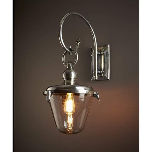 Savoy Glass Shade Antique Entry Lamp-Wall Lamps-Emac & Lawton-Default Title---abc