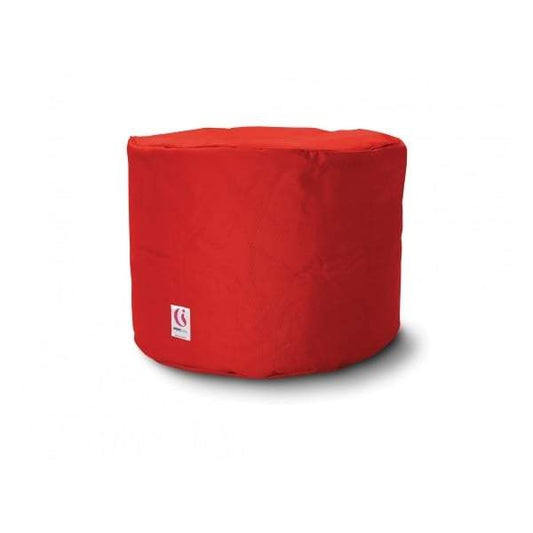 Round Ottoman Outdoor Bean Bag - Red-Outdoor Seating-IndoSoul-Default Title---abc