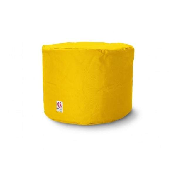Round Ottoman Outdoor Bean Bag - Yellow-Outdoor Seating-IndoSoul-Default Title---abc