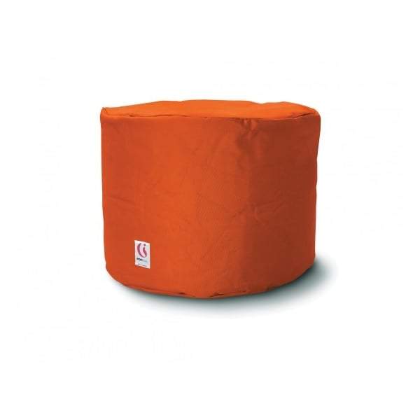 Round Ottoman Outdoor Bean Bag - Orange-Outdoor Seating-IndoSoul-Default Title---abc