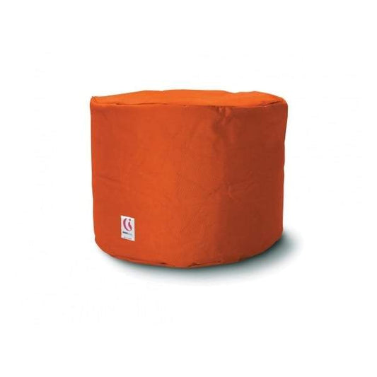Round Ottoman Outdoor Bean Bag - Orange-Outdoor Seating-IndoSoul-Default Title---abc