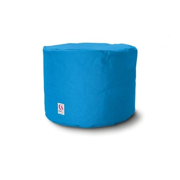 Round Ottoman Outdoor Bean Bag - Blue-Outdoor Seating-IndoSoul-Default Title---abc