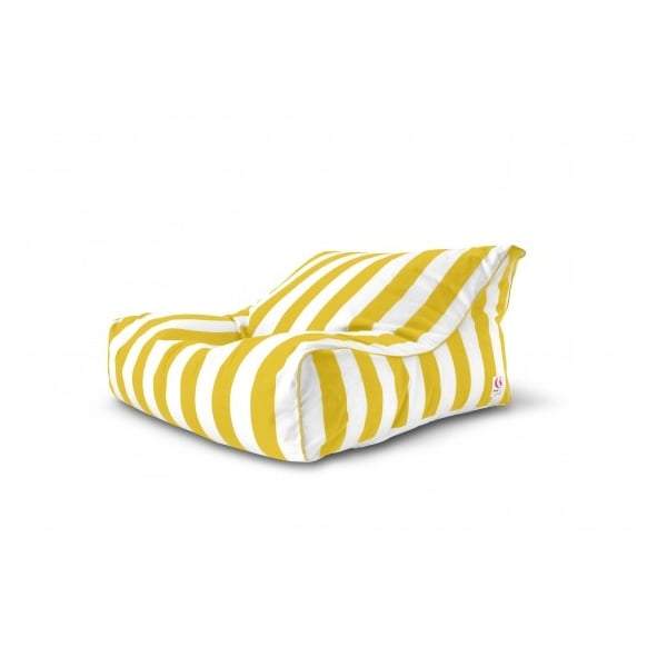 Uluwatu Striped Double Lounger Outdoor Bean Bag - Yellow-Outdoor Seating-IndoSoul-Default Title---abc