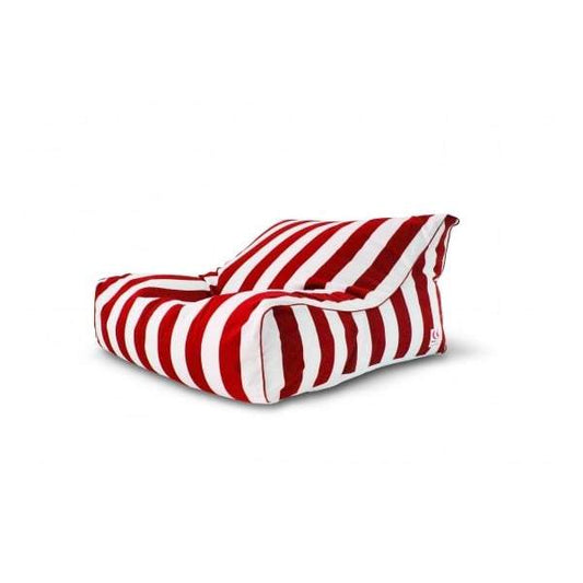 Uluwatu Striped Double Lounger Outdoor Bean Bag - Red-Outdoor Seating-IndoSoul-Default Title---abc