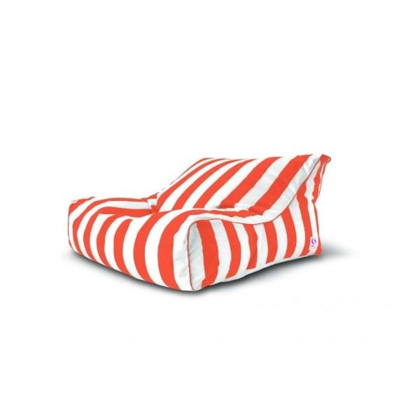 Uluwatu Striped Double Lounger Outdoor Bean Bag - Orange-Outdoor Seating-IndoSoul-Default Title---abc