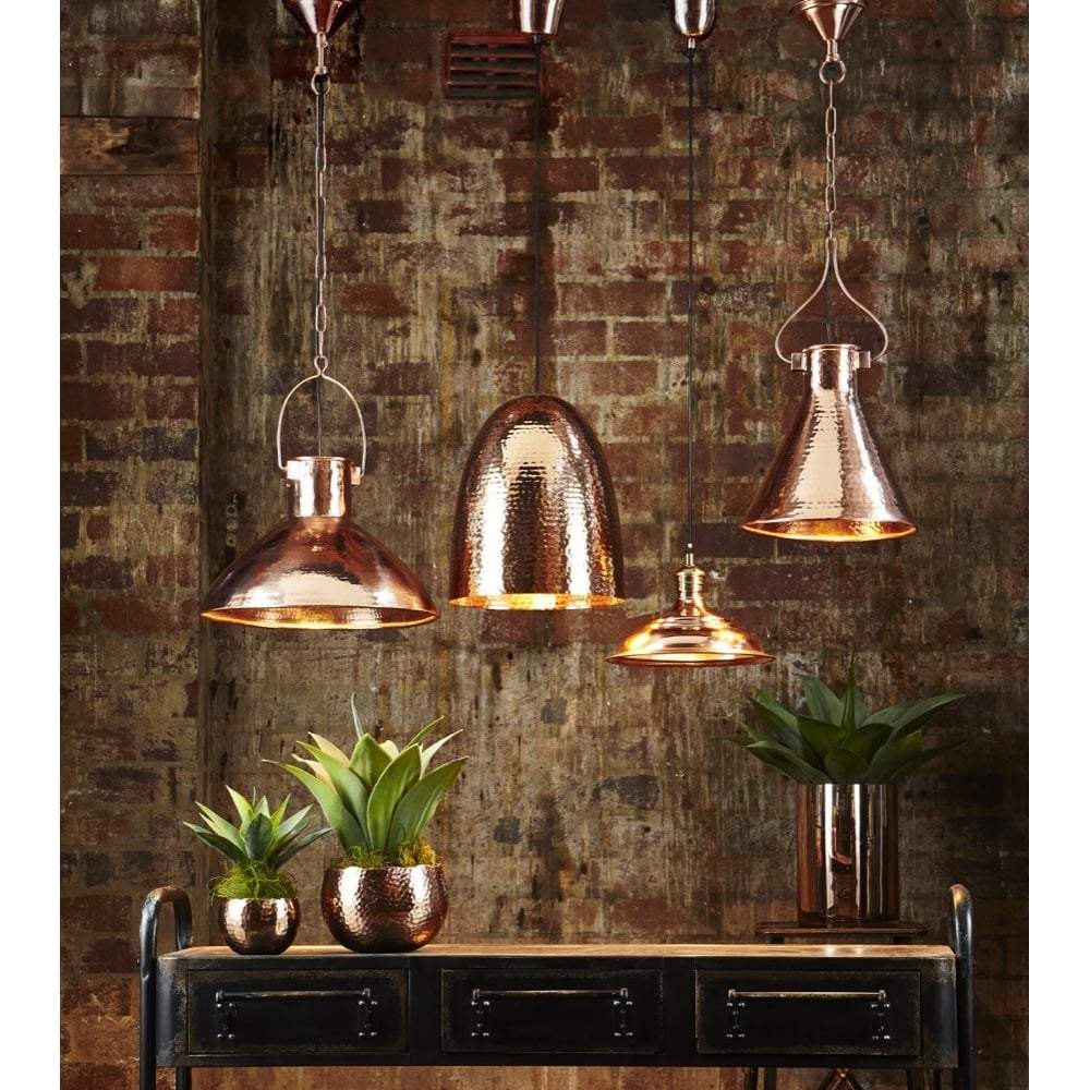 Dolce Beaten Copper Hanging Lamp-abc