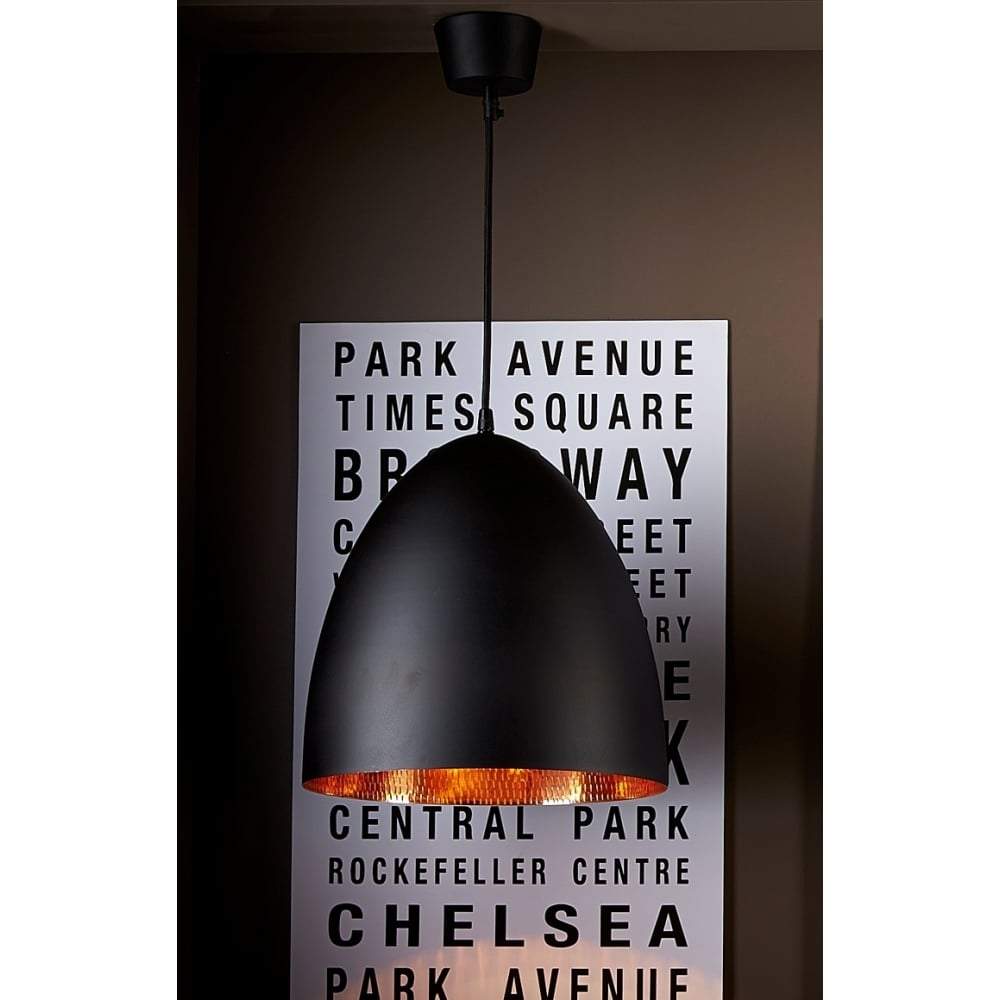Egg Ceiling Lamp Black Copper-abc
