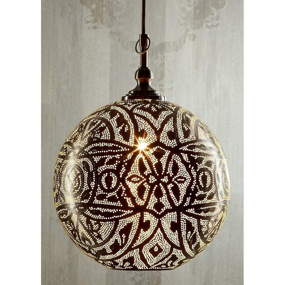 Moroccan Ball Ceiling Lamp 30cm Silver-abc