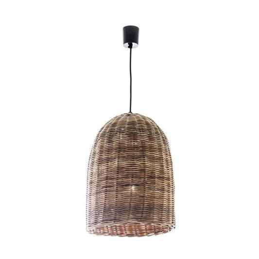 Wicker Bell Hanging Lamp Small-Chandeliers and Ceiling Lights-Emac & Lawton-Default Title---abc