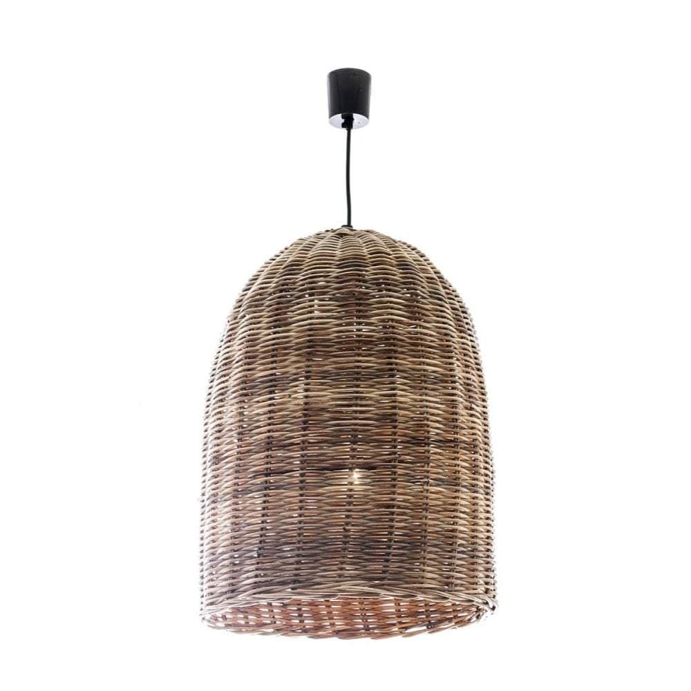 Wicker Bell Hanging Lamp Large-Chandeliers and Ceiling Lights-Emac & Lawton-Default Title---abc