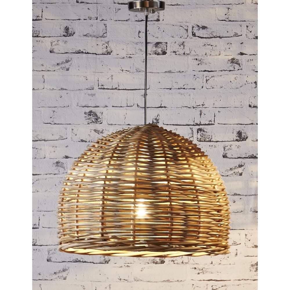 Rattan Small Hanging Pendant 50x30-Chandeliers and Ceiling Lights-Emac & Lawton-Default Title---abc