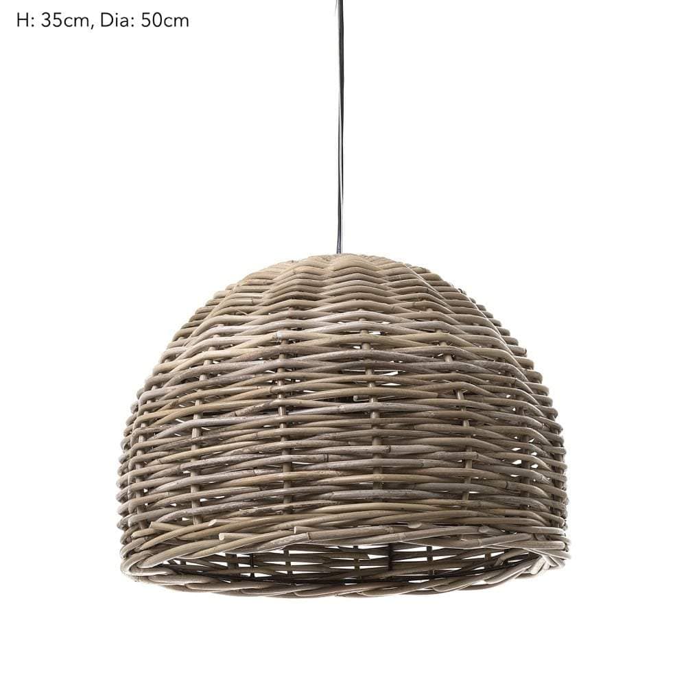 Rattan Small Hanging Pendant 50x30-Chandeliers and Ceiling Lights-Emac & Lawton-Default Title---abc