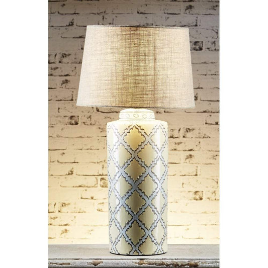 Hermes Cer Vase Lamp Base Yellow-abc