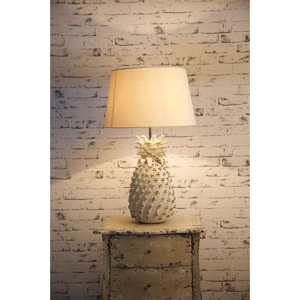 Pineapple Table Lamp Base White-Table Lamps-Emac & Lawton-Default Title---abc
