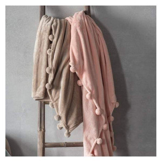 Pom Pom Throw Blush-Throws-Parisian House-Default Title---abc