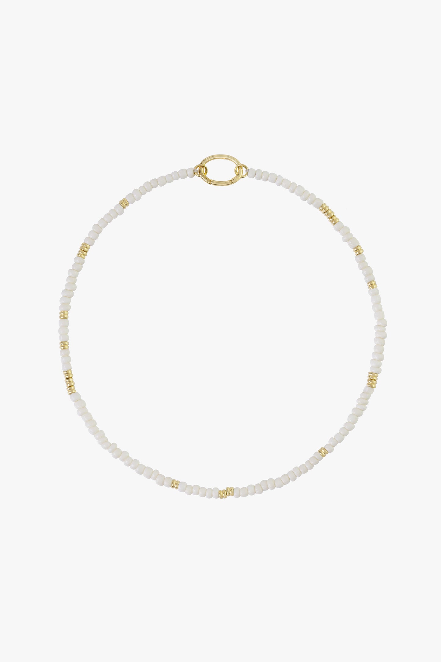 White clasp necklace gold plated-Necklace-wildthings_collectables-Gold plated-Necklace (no clasp)--abc